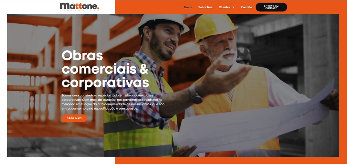 Home do site da Mattone Construtora